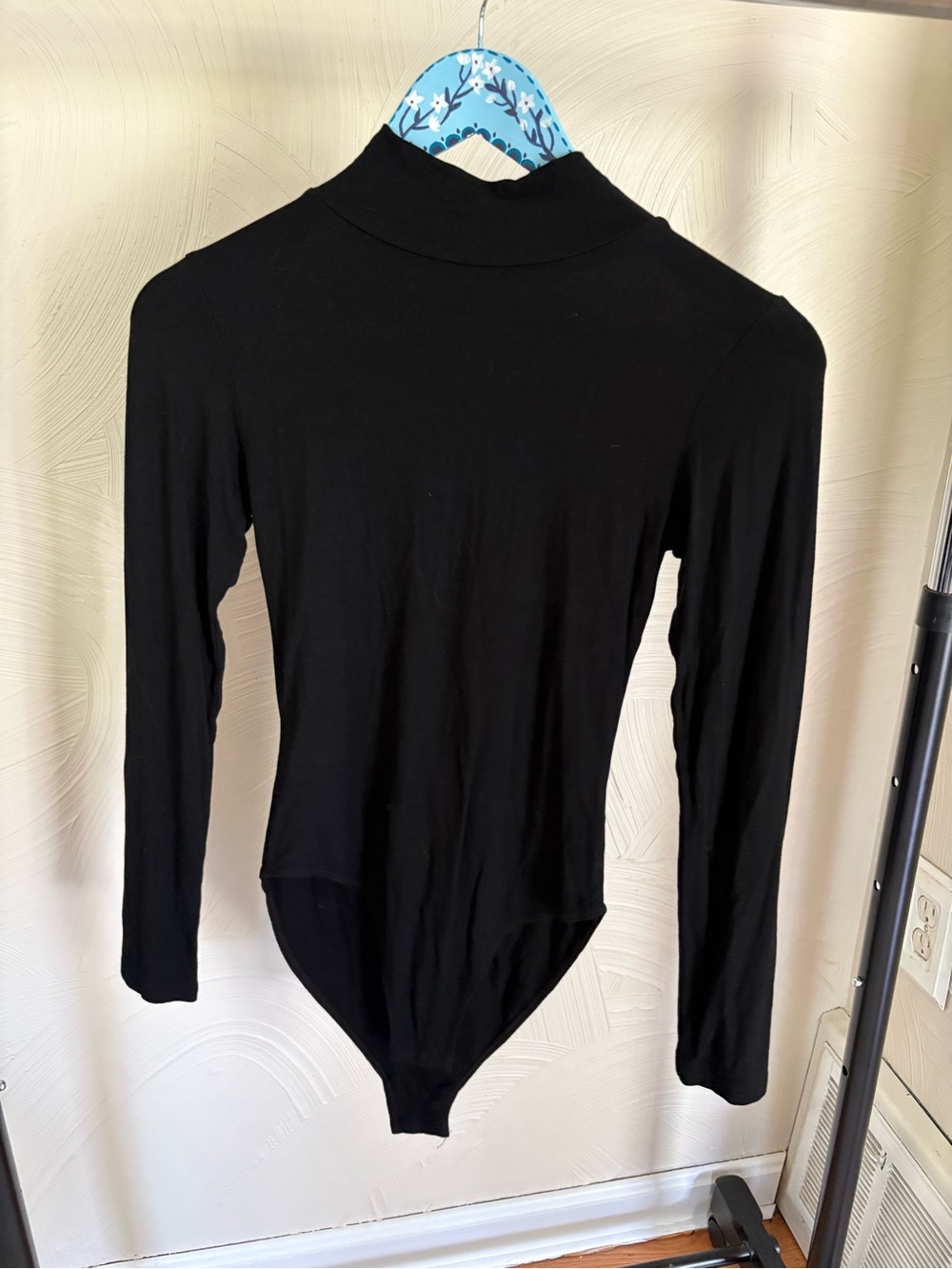 Classic Black Long-Sleeve Mock Neck Bodysuit